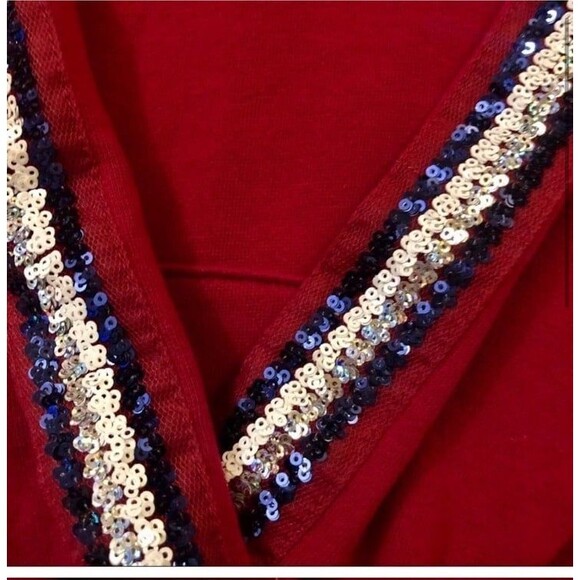 Wonder nation Red hooded sequins jacket with pockets Medium 7-8 girls - Picture 6 of 9